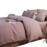 Washed cotton four-piece set Japanese solid color bed sheet quilt cover 4-piece set simple quilt cover dormitory bedding three-piece set - Image 5