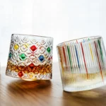 Zetten's diamond hand-painted creative rotating whiskey glass thickened personality tumbler glass decompression cup - Image 4