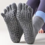 Medium tube five-finger yoga socks Women's double Luo Lipa tabi Pilates socks professional non-slip indoor sports fitness dance socks