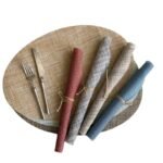 Japanese bamboo pattern heat insulation placemat oval thickened tableware mat hotel PVC mat solid color home kitchen mat coaster - Image 5