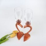 Creative home crystal glass champagne glass high-footed wine glass wedding gift gift boxed high-footed glass heart-shaped pair of cups set - Image 2