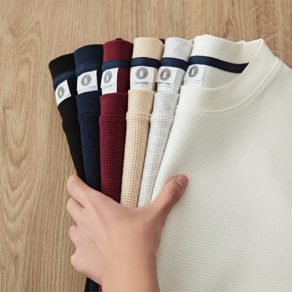 280G Waffle Short Sleeve T-Shirt Men's Summer Casual Loose American Retro Heavy Knit Shoulder Half Sleeve Shirt