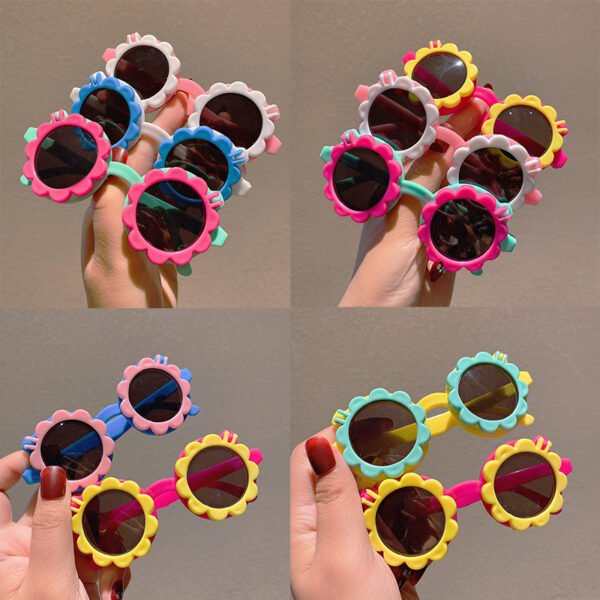 New shade children sun flower glasses glasses frame cute men and women children baby sunglasses manufacturer wholesale