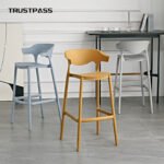 Nordic designer bar chair minimalist front desk plastic bar chair stacking ins net red bar horn high stool