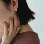 Japanese daily order ~ S925 silver ~ simple temperament French style daughter ~ commuting kink lace small earrings earrings - Image 2