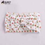 Niansheng jewelry new children's hair accessories European and American wide-brimmed elastic nylon embossed bow baby print headband - Image 7