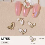 Net red manicure small fragrant wind jewelry love bunny new bow camellia dripping oil nail decoration stickers - Image 4