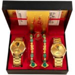 Factory source wholesale e-commerce gift box set commemorative gold watch couple energy quartz explosive gift will sell watches - Image 5