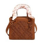 Heavy industry embroidery rhombic dayer's bag, high-quality crossbody bag, versatile fashion silk scarf, shoulder handbag, cross-border women's bag - Image 5