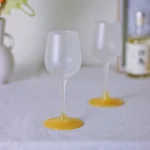 Vintage frosted yellow glass mini small wine glass sake creative goblet champagne red wine glass - Image 4