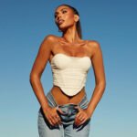 European and American Amazon popular style fishbone tube top top foreign trade women's fashion sexy mesh bra vest tube top - Image 3