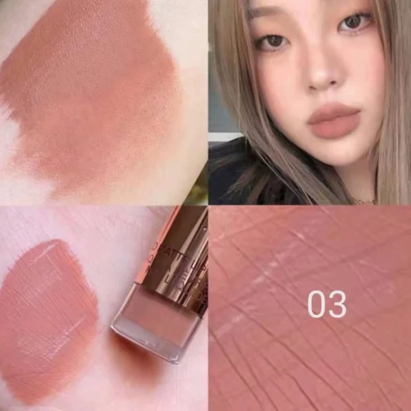 O.TWO.O matte lip glaze European and American makeup bean paste color non-stick cup does not fade long-lasting lipstick silky matte lip gloss