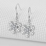 European and American cross-border snowflake earhook earrings, Amazon versatile simple high-end earrings, wholesale Christmas gift trend - Image 2