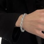 New European and American woven twist titanium steel bracelet men's ins trendy brand high-end hip-hop niche design couple bracelet - Image 2