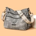 Cross-border fashion shoulder bag women's bag large capacity soft leather texture tote bag fashion versatile mother bag middle-aged women's bag - Image 4