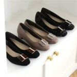 Qing 58! French fragrance! Japanese style pearl rhinestone bowknot flat women's shoes commuting shoes single shoes commuting shoes - Image 2