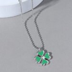 Four-leaf clover pendant men's necklace ball chain simple wild necklace - Image 6
