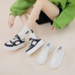 Genuine leather skate shoes women's 2023 spring new air cushion thick bottom casual single shoes design sense student white shoes women's wholesale - Image 4