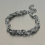 New European and American woven twist titanium steel bracelet men's ins trendy brand high-end hip-hop niche design couple bracelet - Image 3