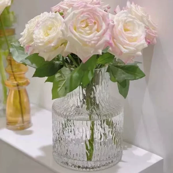 Mi Li Fengwu Nordic vase glass light luxury high-end high-end water-raising flower arrangement ins wind living room flower decoration