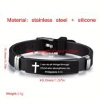 Bible Inspirational Words Simple Family Friendship Bracelet Stainless Steel Adjustable Silicone Sports Bracelet English Edition - Image 5