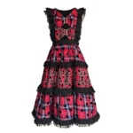 Vintage loose plaid fluffy dress（Wear both front and back） - Image 5