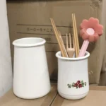Hamo enamel thickened curly enamel storage bucket chopsticks vase