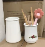 Hamo enamel thickened curly enamel storage bucket chopsticks vase
