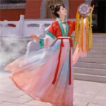 Tang Han heavy industry embroidery half arm waist length Ru skirt
