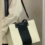 2022 New Simple Japanese Black and White Tote Bag Canvas Large Capacity Student Commuting Shoulder Messenger Bag - Image 4