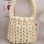 Coarse wool hand woven bag