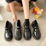 Shallow mouth thick bottom British style small leather shoes women's spring and autumn new hundred matching skirt basic style Japanese jk single shoes - Image 5