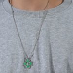 Four-leaf clover pendant men's necklace ball chain simple wild necklace - Image 3