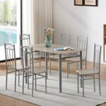 Foshan foreign trade manufacturers wholesale steel wood dining table glass dining table simple style table chairs