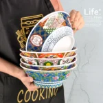 Hefeng Japanese cuisine tableware ramen bowl commercial imitation porcelain noodle soup bowl covered rice bowl barbecue bibimbap bowl melamine bowl - Image 2