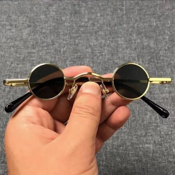 Super small round retro sunglasses mini net celebrity ins round frame photo small glasses men's and women's sunglasses punk tide