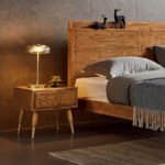 Bedside table simple fashion small all solid wood designer drawer chest ash solid wood bedside table wholesale - Image 4