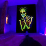 Amazon Black Light Skull Tapestry Ultraviolet Active Psychedelic Neon Tapestry Tree of Life Luminous Party Background - Image 7