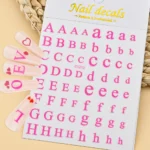 2022 New ABC English Alphabet Nail Art Stickers Laser Gold and Silver 26 Large English Alphabet Nail Stickers