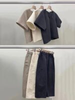 11365#Summer New Lazy Style Japanese Style Simple Small Fashion Western Style Cotton Linen Suit Retro Women's Clothes - Image 5