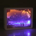 Creative photo frame lamp decoration Guofeng paper lamp couple gift Tanabata bedside night lamp 3d three-dimensional light and shadow paper carving lamp - Image 2