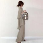 3-color cross-border hot-selling suit female Japanese style 2022 autumn new long-sleeved solid-color shirt + wide-leg pants two-piece suit - Image 3