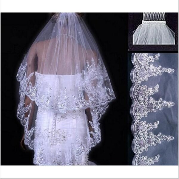Korean bride short double-layer style travel veil Xianmei wedding long trailing veil 152