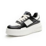 Genuine leather skate shoes women's 2023 spring new air cushion thick bottom casual single shoes design sense student white shoes women's wholesale - Image 5