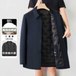 New high-end men's down jacket thickened and warm autumn and winter jacket business casual duck down jacket middle-aged dad outfit - Image 3