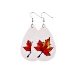 European and American cross-border new autumn leather earrings creative thanksgiving pumpkin maple leaf leather earrings earrings wholesale - Image 6