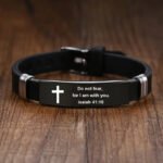 Bible Inspirational Words Simple Family Friendship Bracelet Stainless Steel Adjustable Silicone Sports Bracelet English Edition - Image 3