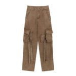 Vintage washed and worn ribbon jeans