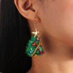 European and American Christmas Jewelry 2024 New Christmas Tree Earrings Personalized Color DIY Felt Earrings Cross-border Jewelry - Image 2