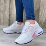 2022 spring and autumn new European and American foreign trade large size casual shoes women's fly woven wedge front lace mesh breathable women's shoes - Image 2